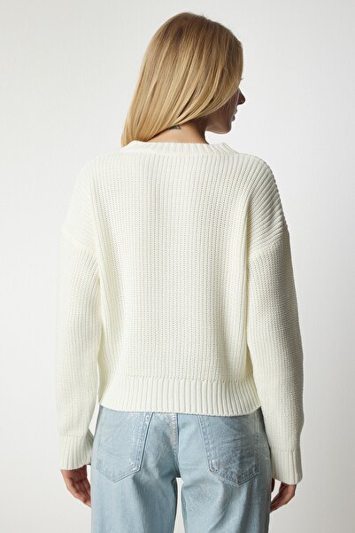 Happiness İstanbul Dámský základní pletený svetr Bone MX00129