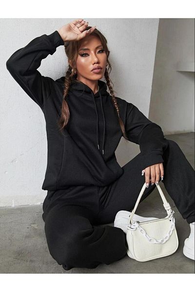AFROGİYİM Γυναικεία μονόχρωμη φόρμα oversize