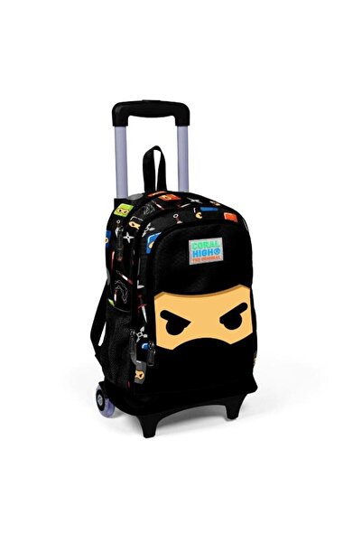 Coral High Kids Black Ninja Patterned 3-Piece Bag Set with Squeegee SET0123381