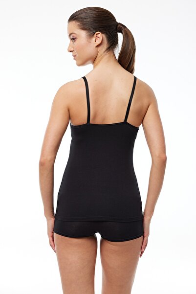 Malabadi Γυναικείο μαύρο ρυθμιζόμενο λουράκι Modal Breastfeeding Undershirt 1054