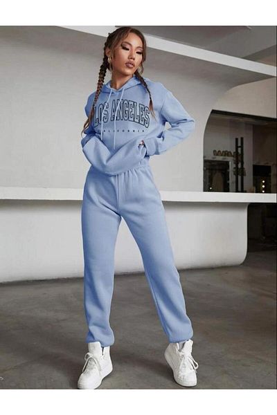 AFROGİYİM Dámská oversize tepláková souprava s potiskem Los Angeles California