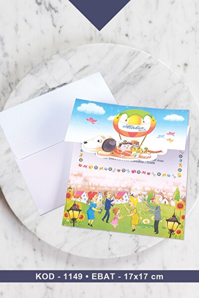 Cem Davetiye Sünnet Davetiyesi 1149 (100 Adet) Baskı Dahil