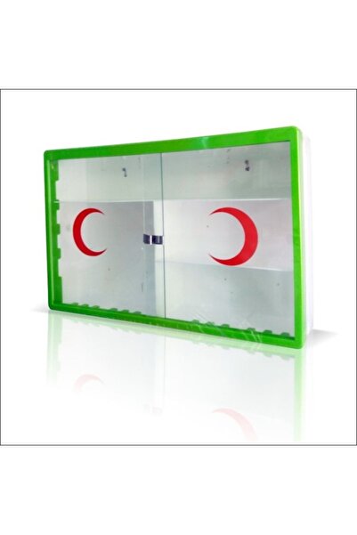 M3DECORİUM Sürgülü Camlı Kapaklı Steril İlk Yardım Sağlık Ecza Kutusu Dolabı
