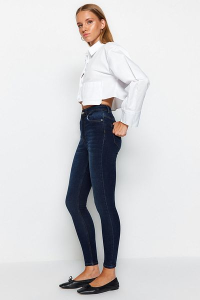 Trendyol Collection Dark Blue Regular Waist Skinny Jeans TWOAW24JE00172