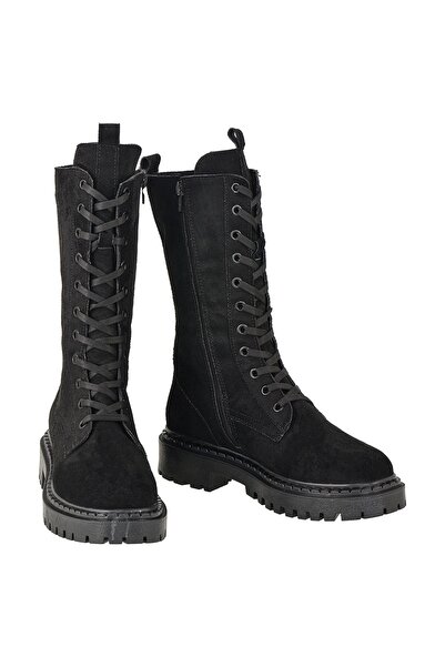 NOOSY Women's Black Zipper Boots
