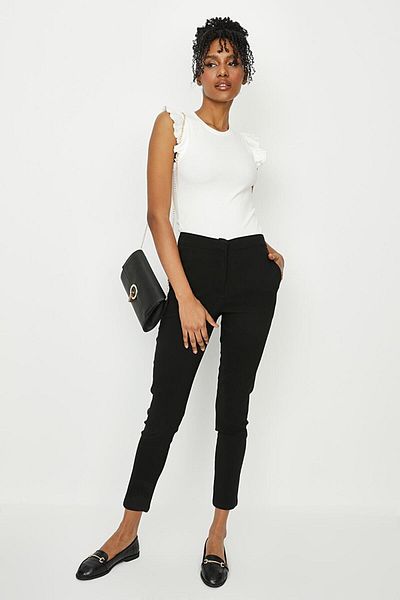 Select Moda Women's Black High Waist Pocket Skinny Trousers