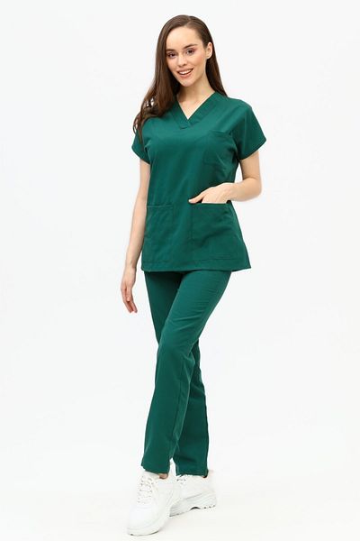 Medinila Costum Tericotone cu lycra verde smarald cu mâneci liliac Nova - Tricou pentru femeie asistentă