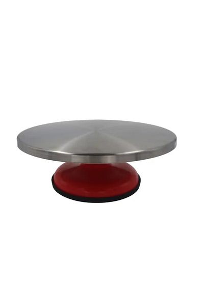 intime endüstriyel mutfak Red Stainless Cake Plaster Stand - Plastic Bottom