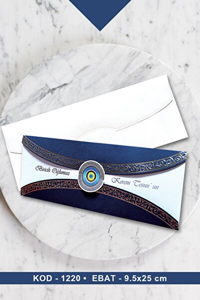 Cem Davetiye Sünnet Davetiyesi 1220 (100 Adet) Baskı Dahil