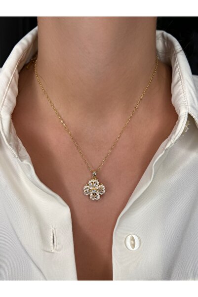 Gold Stress Relief Flower Model Stainless Steel Necklace