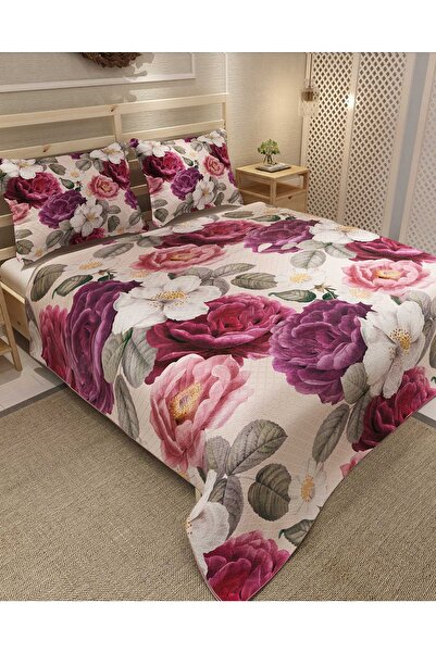 MonoHome Pique Set Cotton Double Jacquard Woven Bedspread Flower Dream