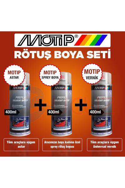 Genel Markalar Motip Gun Metal Fırçalı Rötuş Boyası 30 ml FULL Boya Seti (Boy...