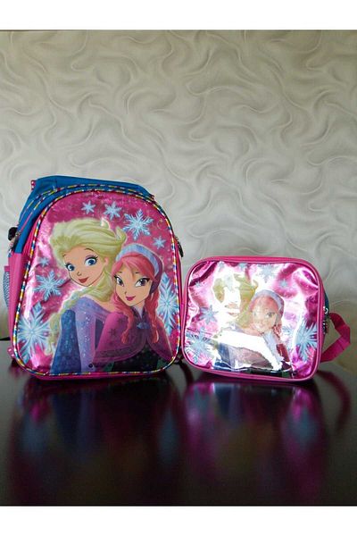 BULUT Luxury Primary School Bag Snow Queen Figured Lunch Box Set Girl's School Bag