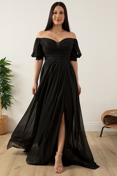 PULLIMM Waist Chest Pleated Long Tulle Evening Dress 39642