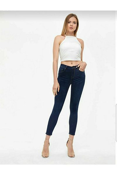 Lixera Blugi skinny de recuperare în lycra umbrite albastru închis