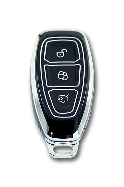 NADİR Ford 2010+ Smart Black-Silver Fiesta Kuga Focus Bmax Cmax Smax Key Case Without Waterproof Model