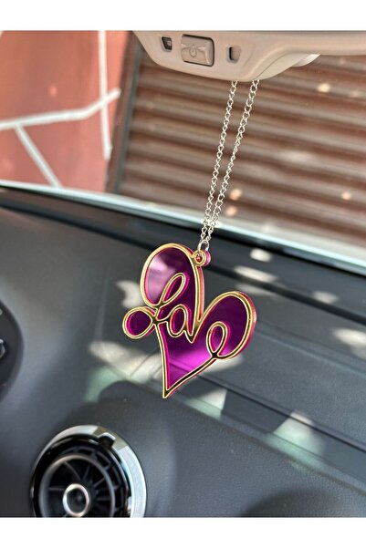 3dbaydesign Aynalı pleksi love motifli dikiz ayna süsü oto aksesuar araba süsü