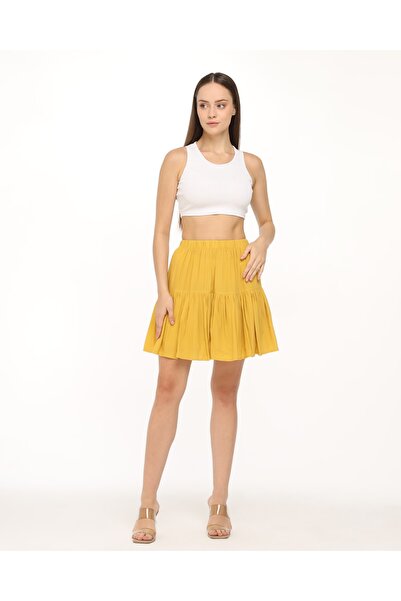 Genel Markalar KREP KUMAŞ DÜZ RENK ŞORT ETEK