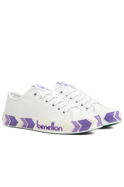 Benetton ® |   BN-90620- Liliac alb - Pantofi sport pentru damă