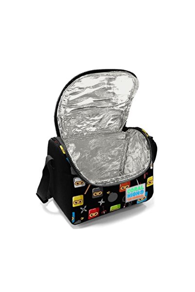 Coral High Kids Black Ninja Patterned 3-Piece Bag Set with Squeegee SET0123381