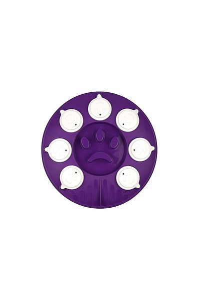 Glipet Cat Dog Puzzle and Slow Food Food Bowl Purple-White