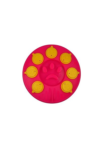 Glipet Cat Dog Puzzle and Slow Food Bowl Neonfuchsia-Yellow