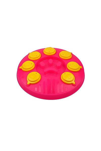 Glipet Cat Dog Puzzle and Slow Food Bowl Neonfuchsia-Yellow