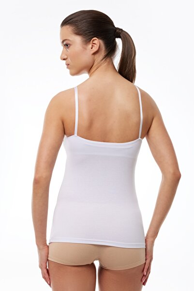 Malabadi Women's White Adjustable Strap Modal Breastfeeding Undershirt 1054