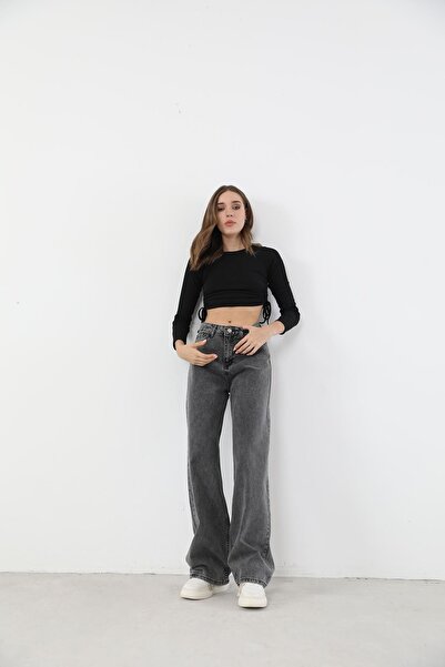 DRC trend Ženske dimljene farmerke Sa likrom Široke nogavice