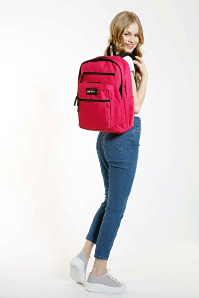 KAUKKO Full Pocket School and Daily Backpack - Fuchsia
