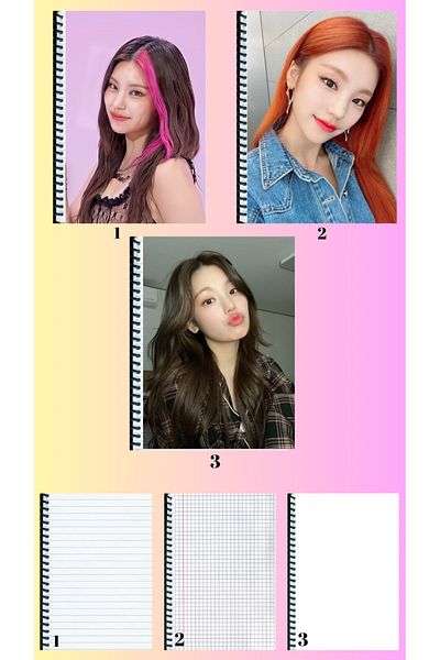 animeandyourworld Yeji itzy 3 notebooks A4 large size lined_checkered_unlined
