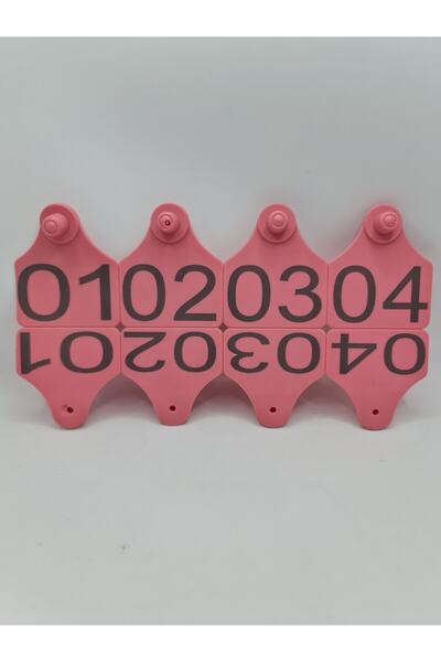 Genel Markalar 20 Adet Pembe Renk Büyükbaş Hayvan Kulak Küpesi+pens Ucu Hediye