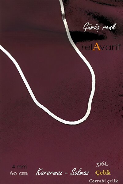 Relavant قلادة سلسلة إيطالية من الفولاذ 316L من الفولاذ الجراحي لا تتلاشى، قل...