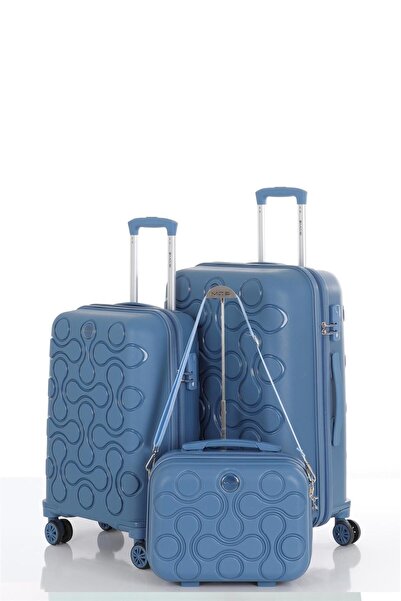 MÇS Mçs Polipropilen 3'lü Valiz Seti Orta & Kabin & Makyaj V376