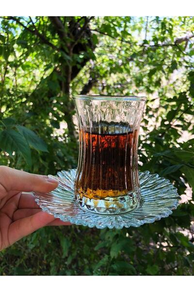 DİBA AVM طقم كوب شاي وطبق شاي مستورد من إليسيا مكون من 24 قطعة كوب شاي وطبق شاي