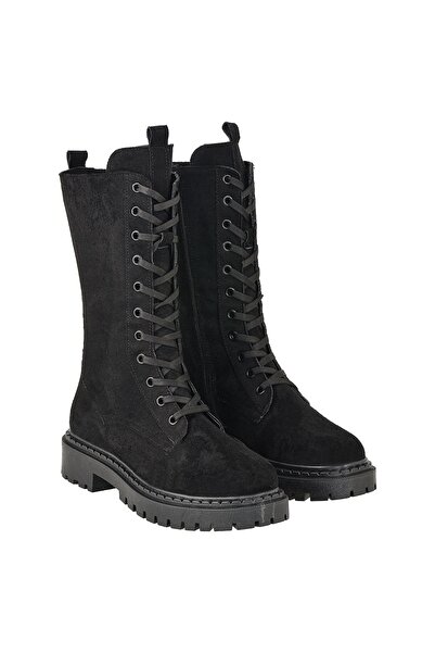 NOOSY Women's Black Zipper Boots