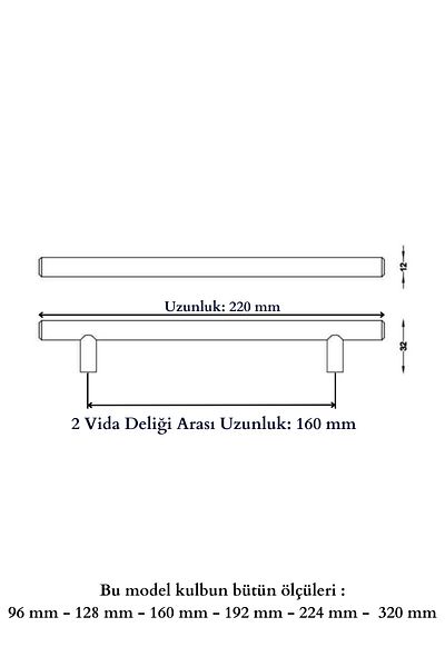 HOBİDABİ 160 mm Inox Handle Stainless Tv Unit Bedroom Furniture Drawer Cloakroom Kitchen Cabinet Handle