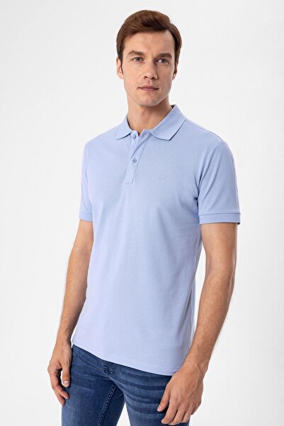 SÜVARİ Μπλούζα Polo Yaka Regular Kalıp Μπεζ Μπλε Armürlü