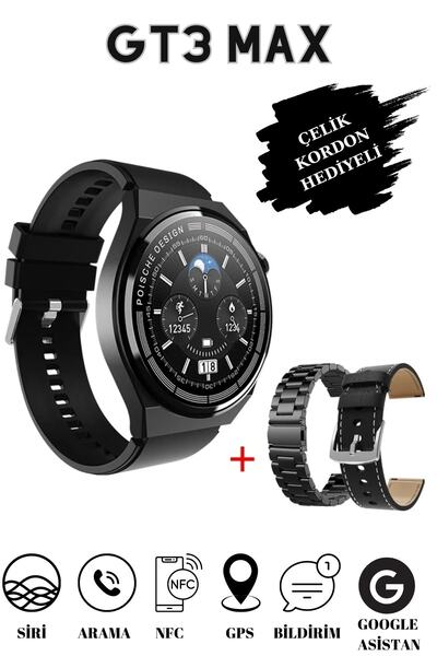 NS Store GT3 Max Tüm Cihazlara Uyumlu Yeni Nesil Akıllı Kol Saati GPS/NFC/SİRİ Aktif Smart Watch