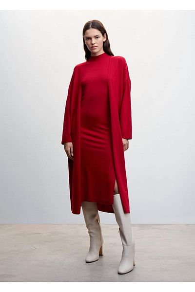 MANGO Woman Long Knitted Cardigan