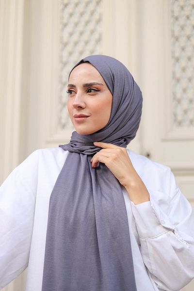 shalby Hijab Combed Cotton Shawl Smoked