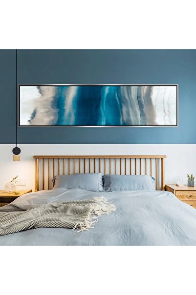 Markazip Otel Ve Yatak Başlığı Için Gümüş Metal Çerçeveli Kanvas Tablo 50x120...
