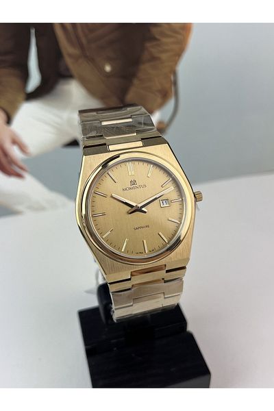 Momentus CLASSIC GOLD MEN'S WRISTWATCH SLIM CASE