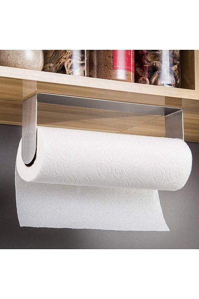 Zift Unique Stainless Steel Roll Paper Towel Holder, Paper Towel Holder, Adhesive Roll Towel Rack