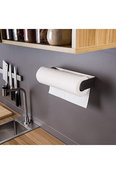 Zift Unique Stainless Steel Roll Paper Towel Holder, Paper Towel Holder, Adhesive Roll Towel Rack