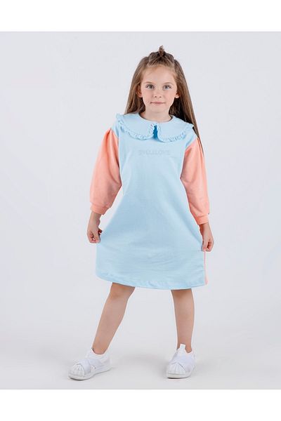 Harika KIDS Girl's Two Thread Fabric Medium Thickness Long Sleeve Knitted Basic Dress