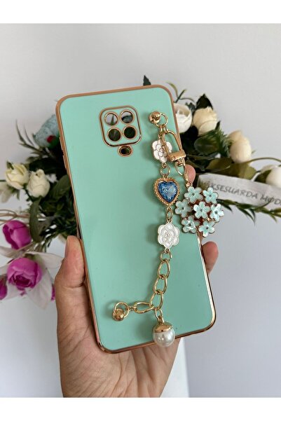 Aksesuarda Moda Redmi Note 9s-9 Pro Uyumlu Çiçekli Taşlı İncili El Geçmeli La...