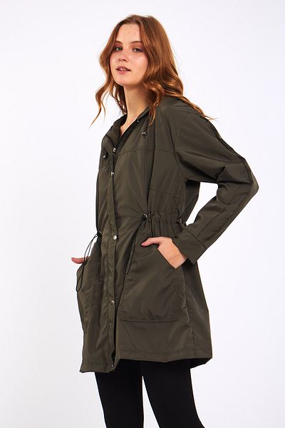 Moda Tuğram Αδιάβροχο & Αντιανεμικό Micro Midi Khaki