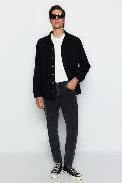 Trendyol Collection Μαύρο 100% βαμβάκι Relax Fit Boyfriend Jeans Τζιν παντελόνι TMNAW21JE0286