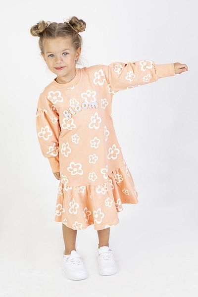 Harika KIDS Girl's Two Thread Fabric Medium Thickness Long Sleeve Knitted Basic Dress